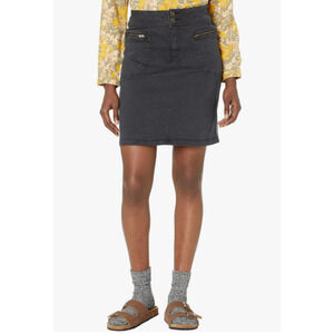 PRANA Women's Broadway Denim Pencil Skirt Size 2 Black Onyx Organic Stretch NWT